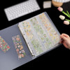 GSHLLO A4 4Ring Binder Cover Clear View White Round Ring Stainless Steel Snap Button Closure Elastic Band