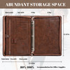 Professional 3Ring Portfolio Organizer A4 Padfolio with Zipper Premium PU Leather Business Planner Folder for Resume Int