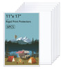 AKONEGE 6PCS 11 x 17 Rigid Print Protectors Hard Plastic Sheet Protectors Clear Heavy Duty Top Loading Menu Holder Poste