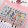 SKYDUE 12PCS Binder PocketsA6 Size 6 Holes Zipper Cash Envelopes for A6 6Ring Notebook Binder for School Home Office