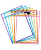 Mr Pen Dry Erase Pocket Sleeves 10 x 14 Inch 6 Pack Pastel Colors Reusable Plastic Sleeves for Classroom Clear
