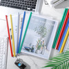 150 Pcs Bulk A4 Clear Report Cover with Sliding Bar 5 Colors Folder Binder Sliding Bar Files Classification Transparent