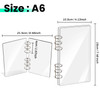 SBYURE A6 Binder 6Ring Clear Acrylic Binder Notebook Cover A6 Planner Budget Binder Loose Leaf Folders Refillable with S