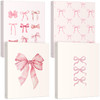 ReliThick 4 Pcs Letter Size Cute Bow 3 Ring Binder 1 Inch Round Ring with Interior Pockets Decorative Cute Binders Clipb