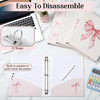 ReliThick 4 Pcs Letter Size Cute Bow 3 Ring Binder 1 Inch Round Ring with Interior Pockets Decorative Cute Binders Clipb