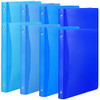 Chengu 8 Pack Plastic 3 Ring Binder with Pocket 079 Inch Flexible Binder Blue Round 3 Ring Folders with Pocket Holds 200