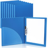 Teling 8 Pack Punchless Clamp Binder Folder Ringless Binder with Metal Clip and Poly Covers Flex Colored Swing Clamp for