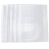 TEHAUX 100pcs A4 Clear Sheet Protectors Binder Sleeves for 4 Ring Binder 30 Holes Page Holders Blk Pocket Protector Plas