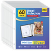KTRIO Heavyweight Sheet Protectors 55 x 85 inch Clear Page Protector for Mini 3 Ring Binder Plastic Sleeves for Binders