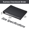 7 Ring Business Check Book Binder 600 Checks Capacity for 9 x 13 Sheets PU Leather Checkbook Holder with Zip Pouch