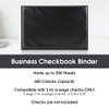 7 Ring Business Check Book Binder 600 Checks Capacity for 9 x 13 Sheets PU Leather Checkbook Holder with Zip Pouch