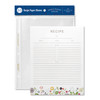 Jot Mark Recipe Card Paper Full Page 85x11 with Crystal Clear Page Protectors for 3 Ring Binder 30 Count Pinwheel Floral