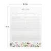 Jot Mark Recipe Card Paper Full Page 85x11 with Crystal Clear Page Protectors for 3 Ring Binder 30 Count Pinwheel Floral