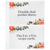 Jot Mark Binder Page Protectors for 4x6 Recipe Cards or Photos 50 Count Crystal Clear Plastic Archival Sleeves fit 3 Rin