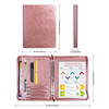 Rose Gold PadfolioVegan Leather Portfolio for Women3Ring Binder with Zipper A4 Planner Binder with Laptop PocketLegal Si