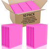 Fulmoon 50 Pcs 3 Ring Binders Bulk with 2 Interior Pockets Round Soft Flexible Ring Binders Holds 175 Sheets with Clear