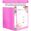Fulmoon 50 Pcs 3 Ring Binders Bulk with 2 Interior Pockets Round Soft Flexible Ring Binders Holds 175 Sheets with Clear