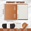 Henoyso 4 Pcs A5 Binder 6 Ring Notebook Refillable Planner Binder Small Leather Writing Journal with 100 Sheets Paper Pr