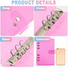 Outus 3 Pieces Clear A6 Binders Colorful A6 PVC Binder Soft PVC 6Ring Binder Cover Transparent PVC Notebook Folder Cover