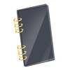 SBYURE A6 Binder Black Acrylic Notebook Cover 6Hole Binder Notebook Refillable Planner Cover with Gold Metal Round Ring