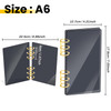 SBYURE A6 Binder Black Acrylic Notebook Cover 6Hole Binder Notebook Refillable Planner Cover with Gold Metal Round Ring