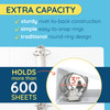 White 3 Ring Binder 3 Inch Heavy Duty Large Binder with Clear View Cover for Office and School Big Rings Hold up to 625