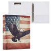 ALAZA Retro Bird American Flag 3 Ring Binders with 3 Interior PVC Clear Pockets Clipboard Versatile Binders 200 Sheets f