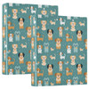 ALAZA Cute Puppy Dogs 3 Ring Binder 15 Inch Round Ring Binder with Clipboard Round Ring Binder with 3 Interior Clear Poc