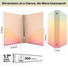 SUIN 1inch 3RingBinder with Pockets Decorative Pink Gradient 1 Cute Round Ring Binder for WorkHomeBack to School2Pack