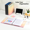 SUIN 1inch 3RingBinder with Pockets Decorative Pink Gradient 1 Cute Round Ring Binder for WorkHomeBack to School2Pack