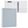 Blue White Stripes 3 Ring Binder 15 Inch Round Binders Holds 200 Sheets Versatile Binder with 3 Inside Pockets for Offic