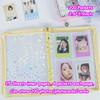 Kpop Photocard Binder with 6 Stickers Sheet 50 Shinning Protective Sleeves Kpop Photocard Holder Book with Kpop Photocar