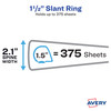 Avery Durable Clear View 3 Ring Binders 15 Inch Slant Rings 2Pack of Black Binders 19300