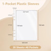 Dajino 20 Sheets Clear Binder Sleeves Pocket Sheets Protectors Double Sided Plastic Sleeves for Binder Refill Photo Card