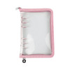 A6 Binder Cover Refillable 6 Ring Notebook Binder Clear Soft PVC Zipper Binders Folder for 6 Hole Filler Paper Personal