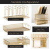 BLU MONACO Gold Desk Organizer Set with Detachable File Organizer Stackable Paper Tray Storage Drawer Stylish Gold Desk
