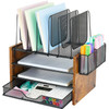 OPNICE Desk Organizer 4Tier Desktop File Organizer with Drawer and 2 Pen Holders Office Desk Accessories Workspace Organ