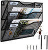 BOHDK Wall File Organizer 3 Tire Hanging File Folder Mail Organizer Vertical Mesh Metal DoorWall Mount Hanging File Hold