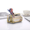 Hipiwe 360 Rotating Business Card Stand Holder 4 Slots Gold Glass Name Card Display Stand Vintage Mirrored Business Card