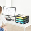 Lavatino 3Tier Letter Tray Desk Paper Organizer Black Mesh Metal File Tray Organizer for Desk Office Supplies Home Organ