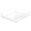 BTSKY 1 Pack Multipurpose A4 File Tray Clear Acrylic Desk Tray Organizer Elegant Letter Size Desk Documents Trays Magazi