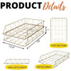 Performore 11x17 Stackable Metal Paper Tray Organizer 2Tier Wire Desk Trays for Office Home Gold File Holder for Documen