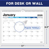 Dunwell 85x11 Wall Calendar 2026 Colorful Use January to December 2026 Hang on Wall or Use as 85 x 11 Office Desk Calend