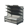 5Tier Metal Desk Organizer Office Desk Paper Organizer for Home Office Black