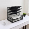 5Tier Metal Desk Organizer Office Desk Paper Organizer for Home Office Black