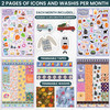 bloom daily planners 40 Page Mega Planner Sticker Pack 1500 Stickers 6 x 9 Bound Ultimate Variety Sticker Book with Foil