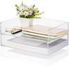 Yulejo 2 Pcs Stackable Paper Tray Acrylic Desk Organizers Accessories Paper Storage Tier File Office Organizer Tray Stac