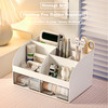 COMFYROOM Desk Organizer with 6 Compartments and 2 Drawers Plastic Makeup Organizer Pen Holder for Desktop Storage Desk