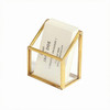 Feyarl Gold Glass Vertical Business Card Holder Business Cards Display Stand Clear Name Card Organizer Storage for Offic