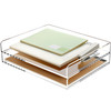 2 Pack Stackable Paper Letter Tray A4 File Tray Desk Organizer Acrylic Desk Organizers and Accessories Sorter Clear Work